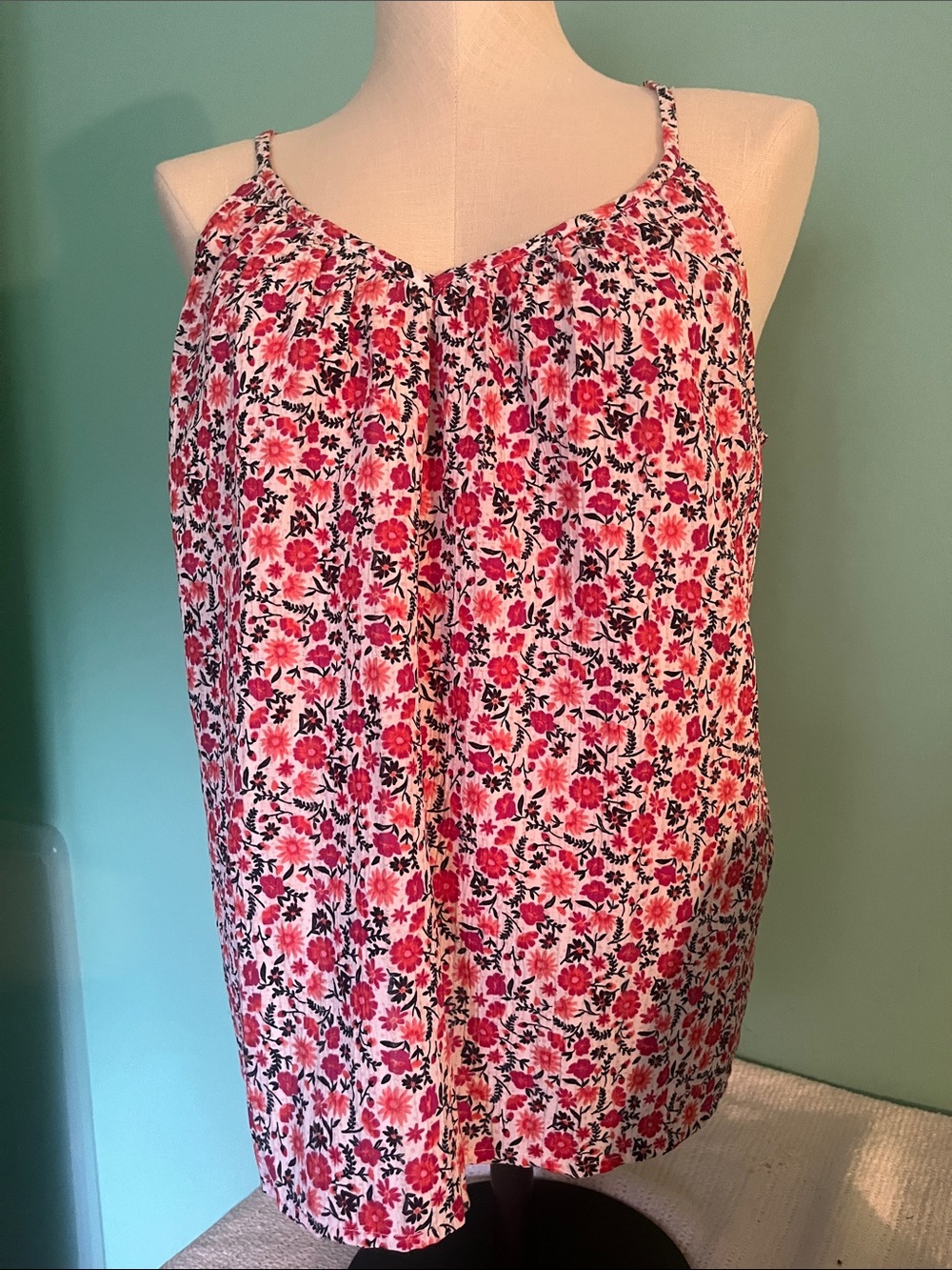 LOFT Pink Floral Spaghetti-Strap Camisole